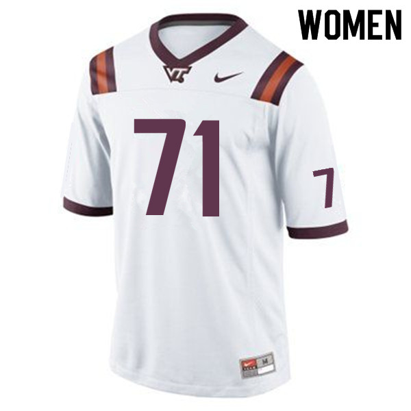 Women #71 Vinston Painter Virginia Tech Hokies College Football Jerseys Sale-Maroon